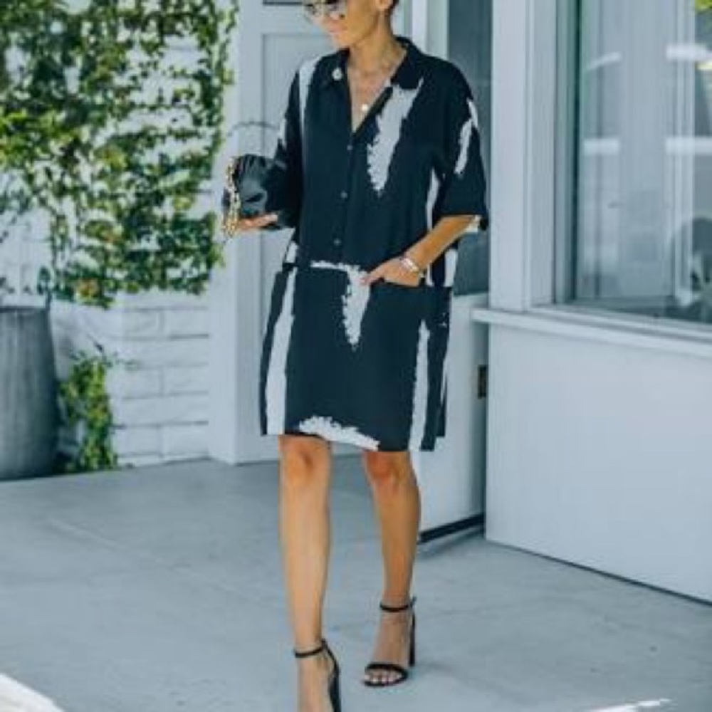 New Raelynn Pocketed Button Down Shirt Dress - Picture 1 of 2